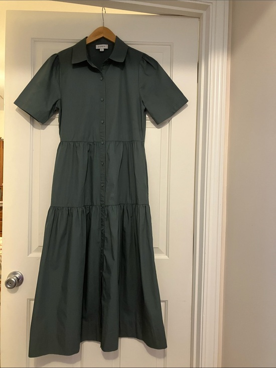 Evereve Dresses & Skirts - Evereve Olive Button-Front Dress